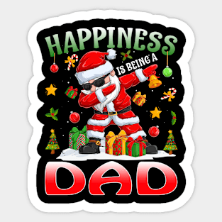 Happiness Is Being A Dad Santa Christmas Sticker